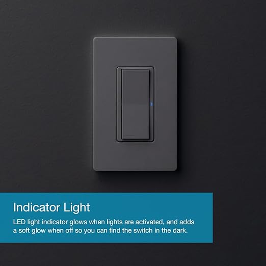 Lutron Claro Smart Light Switch for Caseta Lighting, for LED Lights, Fans, 5 Amp, Single-Pole/3-Way, Neutral Required, DVRF-5NS-IV, Ivory