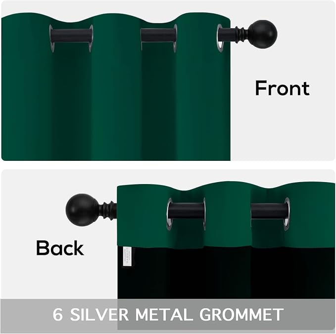 Yakamok Emerald Green Blackout Curtains 84 inches - Image 6
