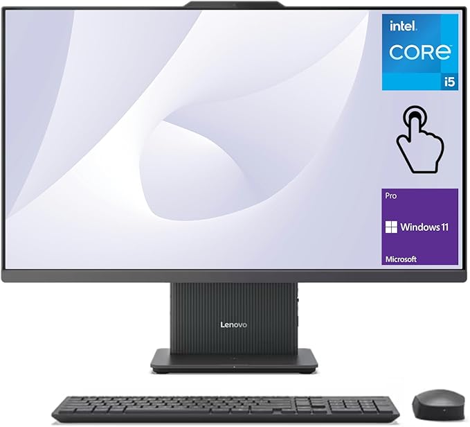 Lenovo 2024 IdeaCentre I Business All-in-One, 27" FHD Touchscreen 100Hz, Intel Core i5-13420H, 32GB DDR5 RAM, 2TB SSD, Wireless Charging Base, Wireless KB & Mouse, Wi-Fi 6, Windows 11 Pro, Grey