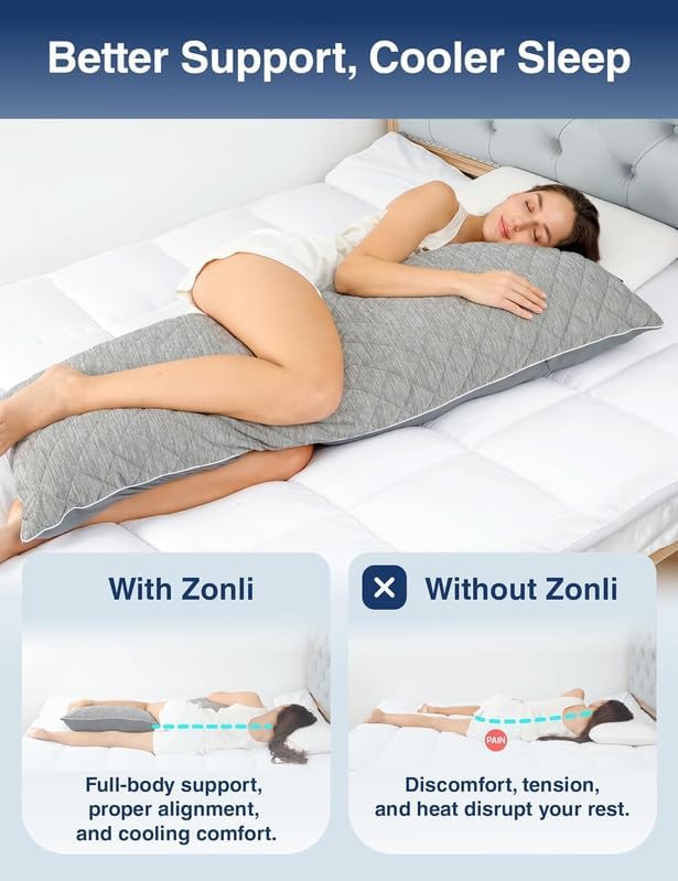 ZonLi Cooling Body Pillow for Adults Side Sleeper & Pregnancy - Image 7