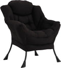 Welnow Black Single Lazy Chair for Adults，Modern Reading Accent Chair | A Side by LifeGetsBetterWithWelnow