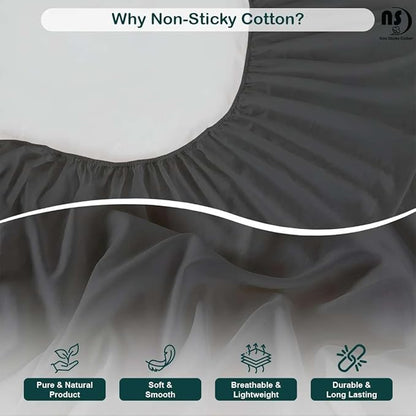 NON Sticky cotton Queen Size Sleeper Sofa Sheets, 4 Piece Egyptian Cotton Bed Sheet Set for Sofa Bed, 6" Deep Pocket Fitted Sheet for Pull Out Couch Mattress, 60" x 75", Dark Grey Solid