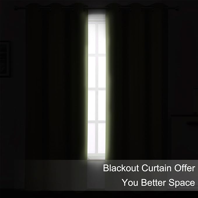 Sage Green Blackout Curtains/38 x 54 Inch/Set of Two Panels Grommet Living Room - Image 3