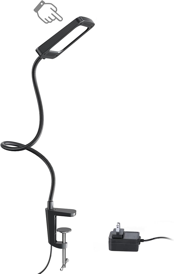 TROND LED Desk Lamp with Clamp, 6000K Daylight, Flexible Gooseneck on Light | by TRONDOfficial