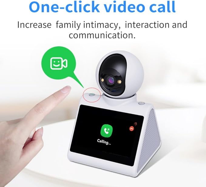 SIYZHOP Indoor Home Security Camera,Pet Dog Camera,Two Way Video Camera with 4.3inch Big Screen,Nanny cam, Monitor for Baby/Elder/Nanny/Dog/pet with Phone App Dome Camera(Button Calling Version)