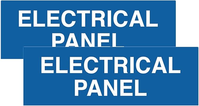All Quality Basic Electrical Panel Sign - Fire Regulation Safety Compliance Sign - Blue - Small (2 Pack)