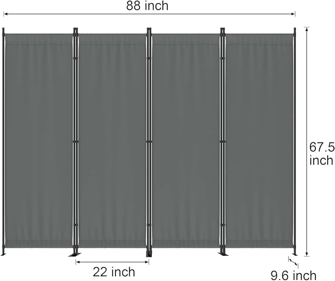 Morngardo Room Divider, Folding Privacy Screens, 4 Panel Room Partitions - Image 2