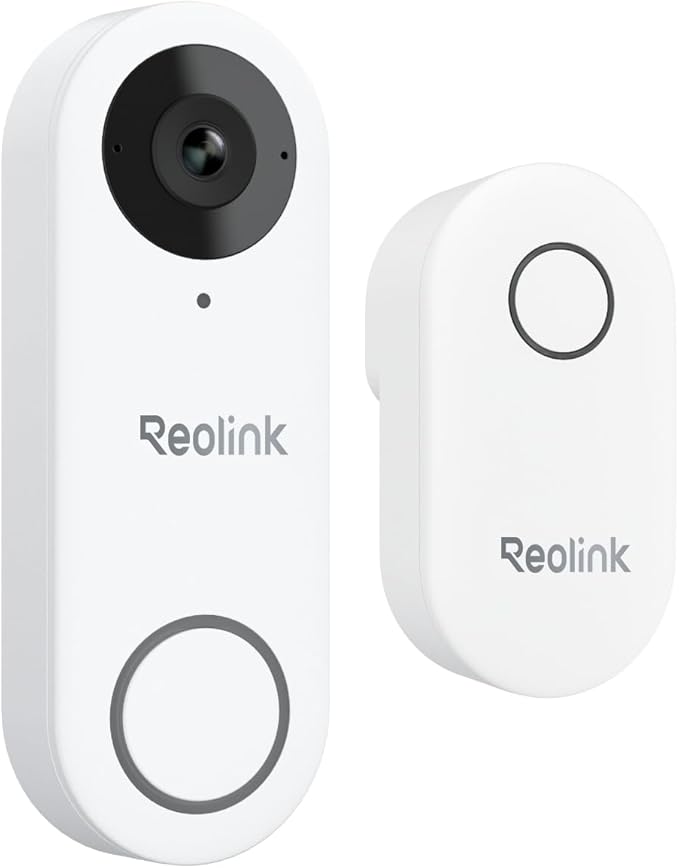 REOLINK 2K Video Doorbell Wi-Fi Camera with Chime, 3:4 Head-to-Toe View, 180°View, 5/2.4 GHz Wi-Fi, 2-Way Talk, Person/Package Detection, Waterproof, Smart Alerts, Works NVR(Wired)