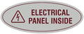 Signs ByLITA Oval Electrical Panel Inside Sign (Light Grey/Burgundy) - Large 2 Pack