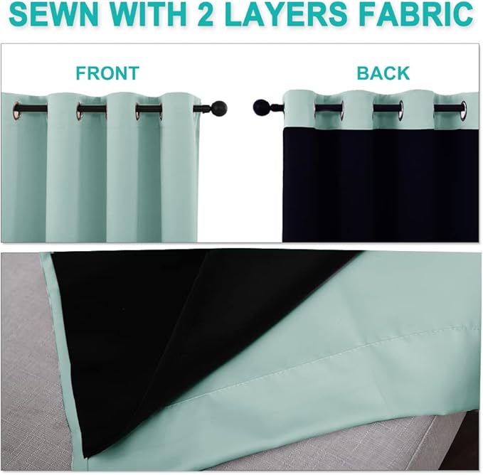 NICETOWN 100% Blackout Window Curtain Panels, Full Light Blocking Drapes - Image 5