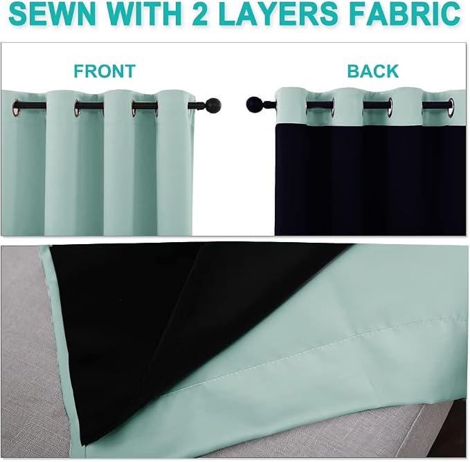 NICETOWN Full Shading Curtains 96 inches Long 2 Panels Set - Image 5
