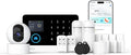 LWOHSI Alarm Systems with 2MP HD Security Camera,Wireless 4G/WiFi Home Security Systems with Door Sensors,Tuya APP Alerts,24/7 Professional Monitoring,Work with Alexa,DIY Customized Installation
