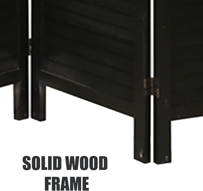 6 Panel Room Divider, Freestanding Wooden Privacy Scree | Durable paulownia wood - Image 3