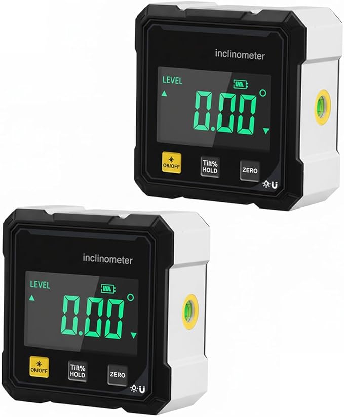 Saker Digital Angle Finder Protractor Tool,Precision Angle Measuring Tool, 360° Digital Protractor with Magnetic Back, High-Visibility LCD Screen for Woodworking, Metalworking & Masonry (2 packs)