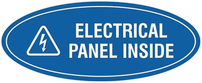 Signs ByLITA Oval Electrical Panel Inside Sign (Blue) - Small 2 Pack