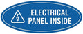 Signs ByLITA Oval Electrical Panel Inside Sign (Blue) - Small 2 Pack