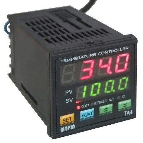F/C PID Temperature Controller, AGPtEK Dual Display Digital Programmable Temperature Control TA4-SSR Solid State Relay with 2 Alarms