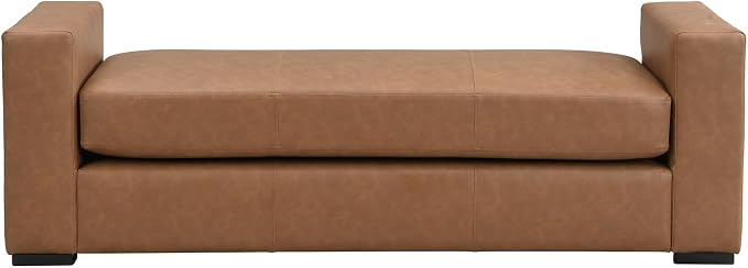 End of Bed Bench for Bedroom, 57.7'' Queen Size Vegan Leather Bench - Image 7
