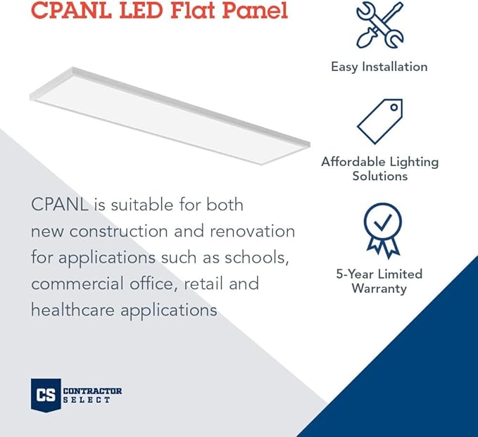 Lithonia Lighting CPANL 2x4 LED Flat Panel Light, 2 Ft. x 4 Ft. LED Light Panel, Ceiling Lighting Fixture, 4000/5000/6000 Adjustable Lumens, 3500K/4000K/5000K Switchable CCT, White