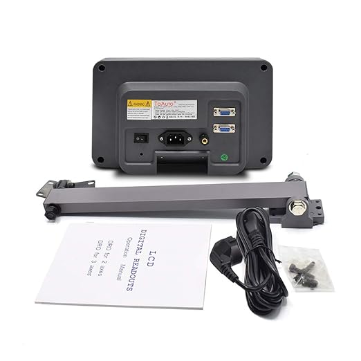 TOAUTO Digital Readout 2 Axis 3 Axis DRO Display Linear Scale 100~1000mm Precision 5um for Bridgeport/Knee Milling Lathe EDM Mill Machine (2 Axis DRO-LCD)