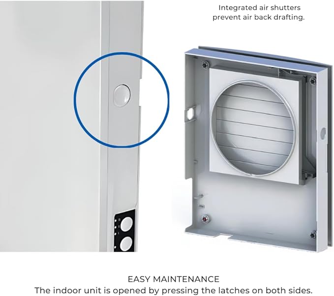 VENTS-US TwinFresh Expert RW1-85-2 V.2 Ductless Through the Wall Ventilation Fan with WiFi & Remote Control, MERV 13 Air Filtration - Great for Home Renovations, New Builds, or Tiny Homes