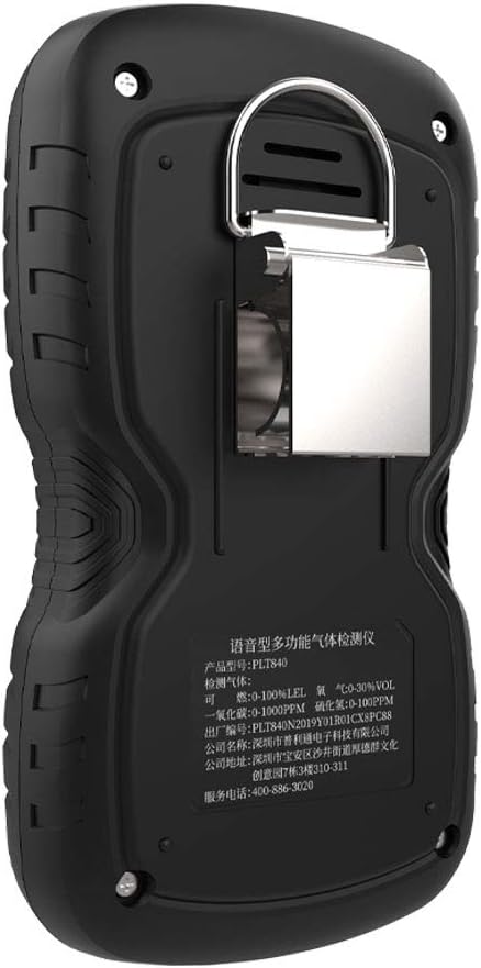 XLA Alert Portable Gas Detector, Gas Clip 4 Gas Monitor Meter Tester Analyzer, Rechargeable LCD Display Sound Light Shock Air Quality Tester, 2 Year Detector…
