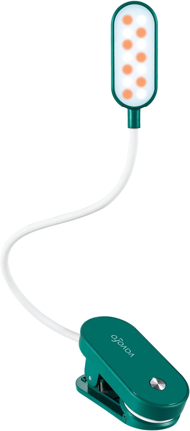 VAVOFO Rechargeable Book Light, 14 LEDs Eye Care Clip On Amber Reading Light by VAVOFO