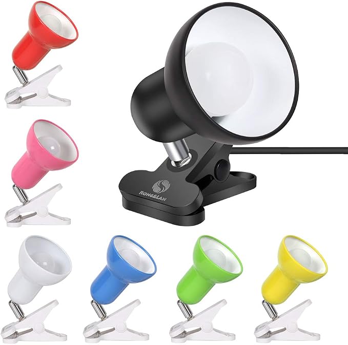 RONG&LAN Clip lamp, 360° Rotation Clip on Lamp Portable Book Reading Light - Image 5