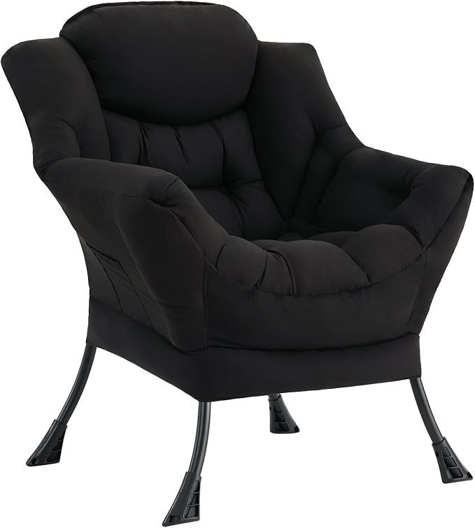 Lazy Chair with Ottoman, Comfy Accent Reading Chair, Removable Cover, with by LITA