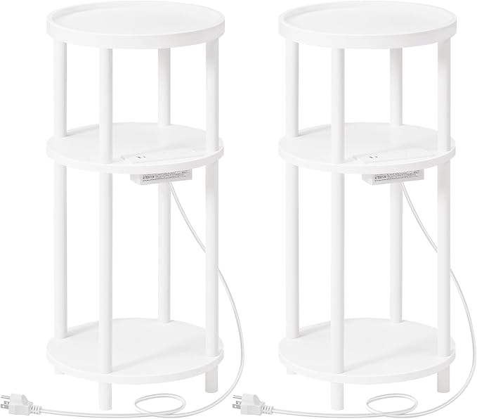 HOOBRO Set of 2 Small Round Side Tables by HOOBRO