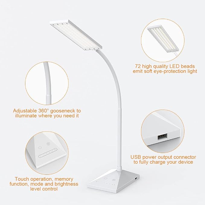 Vansuny Eye-Caring LED Desk Lamp, Reading Light - Image 4