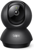 Tapo 2K Indoor Pan/Tilt Wired Security Camera - Works as a Baby Monitor & Pet Camera, Motion Detection, 2-Way Audio, Siren, Night Vision, Subscription-Free Local Storage or Optional Cloud, Black, C211