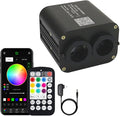 AZIMOM Dual Color 20W Fiber Optic Light Source RGBW Light Box Engine Diver Bluetooth/RF Remote Control Music Sensor Mode for Car/Home Star Ceiling Effect Decoration