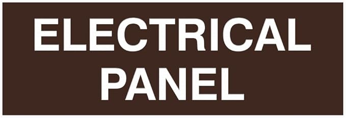All Quality Basic Electrical Panel Sign - Fire Regulation Safety Compliance Sign - Dark Brown - Medium (1 Pack)