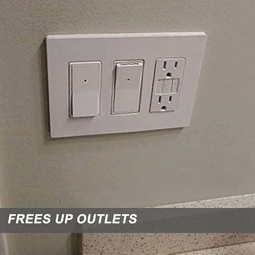 4Pack SOZULAMP Illuminated Light Switch-Esay to Install,No Neutral Wire,Single-Pole Paddle Rocker Lightswitch with Night Light,15Amp 120/277Volt,Glossy White