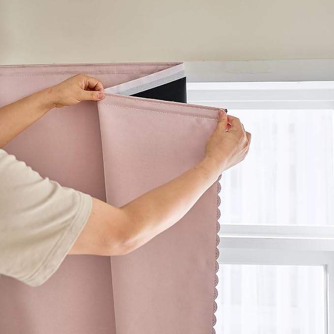 AJAZZ 100% Window Blinds Blackout Portable Black Out Curtains Adhesive Curtains by AJAZZ