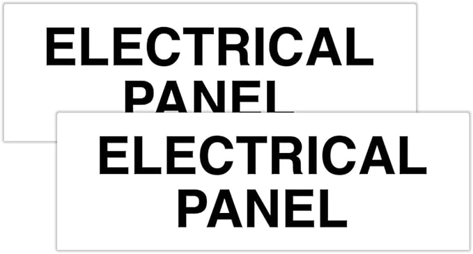 All Quality Basic Electrical Panel Sign - Fire Regulation Safety Compliance Sign - White - Large (2 Pack)