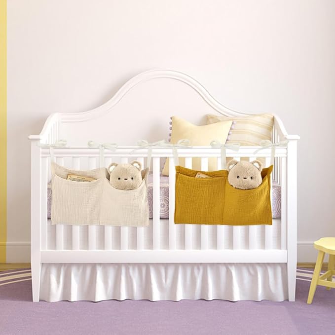 Cinaci 2pcs Cotton Pram Stroller Caddy Baby Crib Hanging Organizers Storage - Image 5