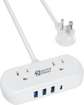 SUPERDANNY Mini Surge Protector, 2 Wide-Spaced Outlets Power Strip by SUPERDANNY