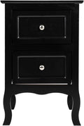 Bonnlo Black Nightstand with 2 Drawers, Night Stands by Bonnlo
