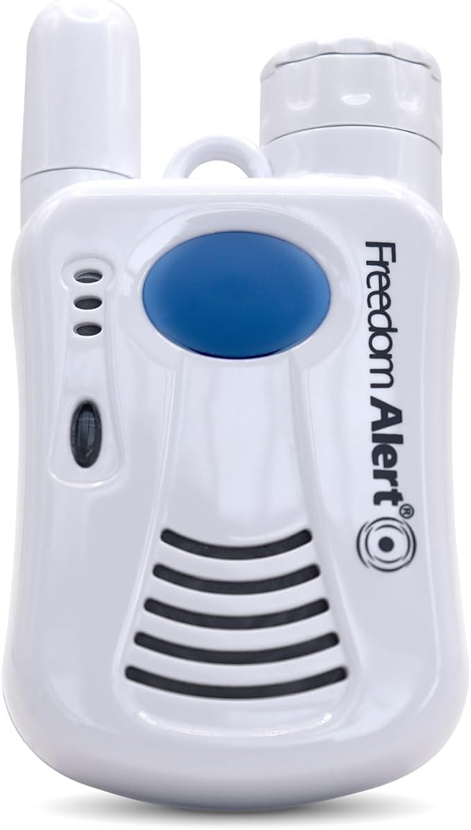 LogicMark Freedom Alert, Landline Personal Emergency Device, 2-Way Call with Family and Police for Home Safety, Device for Seniors and The Elderly