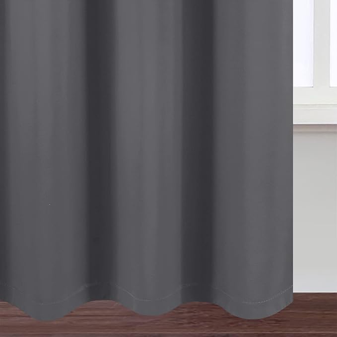 100% Blackout Curtains 52 x 95 Inch/Grey Curtains 2 Panels - Image 8