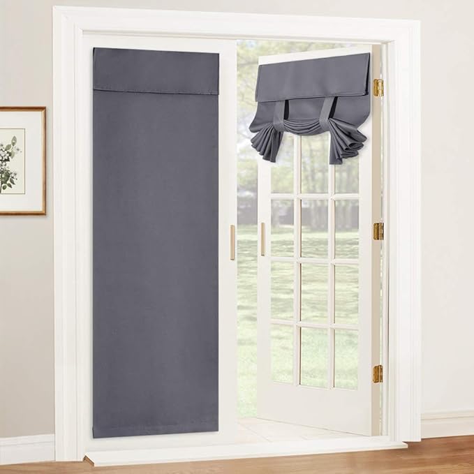 RYB HOME French Door Curtain 80 inch Long, Self Adhesive, by RYBHOME