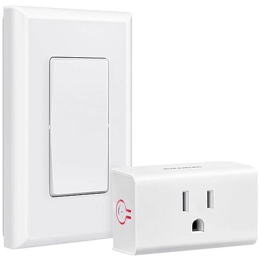 SURAIELEC Wireless Light Switch Remote Control Outlet, No Wiring Needed, 100 FT Range, Pre-Programmed, Remote Outlet Wall Switch for Plug in Pendant Light, Lamp, Christmas Tree, Holiday Decorations