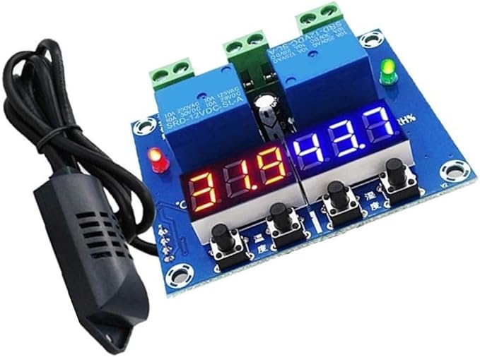 XH M452 Digital Temperature Humidity Control Module with Dual Relay Output and Integrated Detection Probe for Fast Response Environmental Monitoring