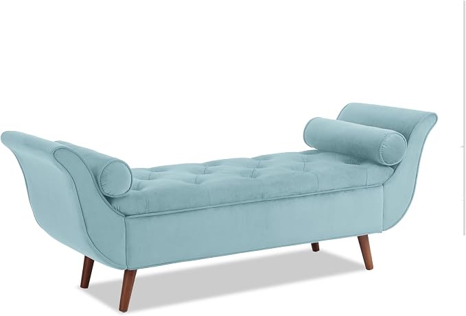 65" Velvet End of Bed Bench, Upholstered Seat - Image 7