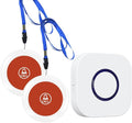 Wireless Caregiver Pager Call Button System with Emergency Buzzer Buttons SOS Alert, 38 Melodies AB Buttons 1000+ Feet Range for Elderly Disabled Home Care, 1 Receiver + 2 Transmitters White