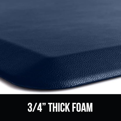 GORILLA GRIP Comfortable Cushioned Kitchen Mats for Floor, 48x20, Waterproof and Stain Resistant Soft Top, 3/4 Inch Thick Ergonomic Standing Desk Anti Fatigue Mat, Foam Supports Ankles and Feet, Navy