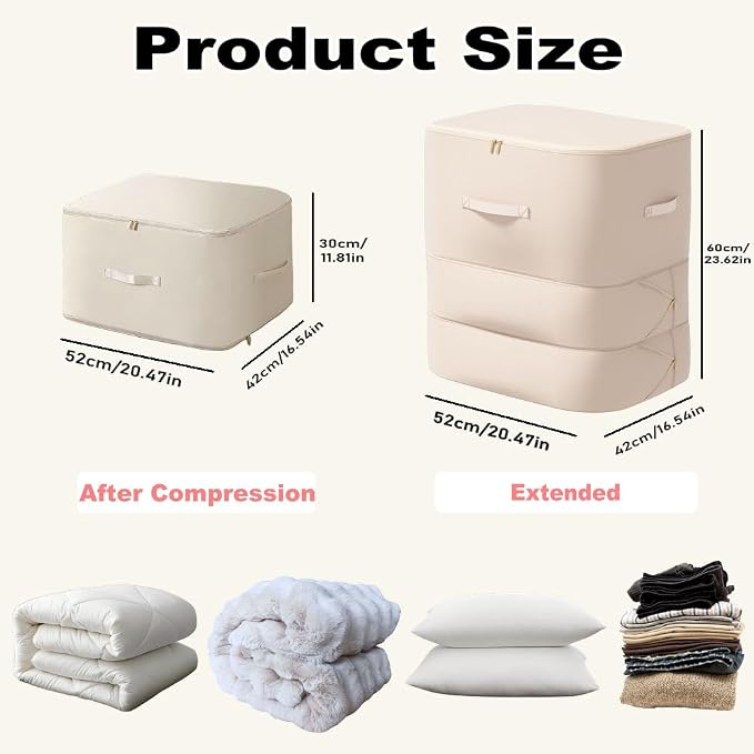 Comforter Storage Bag, Bedding & Blanket Self Compression Storage Organizer | - Image 2