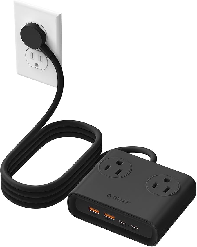 ORICO 25W GaN Power Strip with USB Ports, 8-in-1 Charging Station | with 4 AC - Image 8